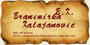 Branimirka Kalajanović vizit kartica